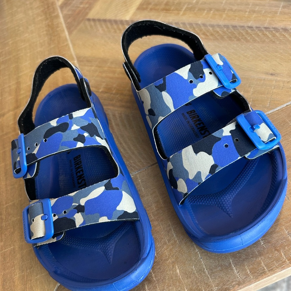Birkenstock Kids Blue Camo Sandals